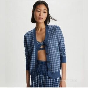 Tory Burch Boyfriend Cardigan, Picnic Plaid